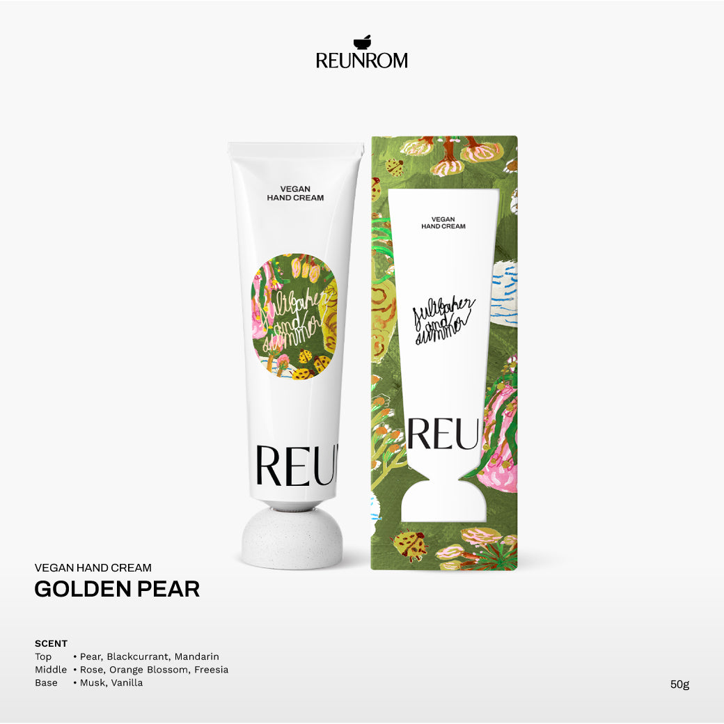 Reunrom Vegan Hand & Nail Cream 50g. (Golden Pear)