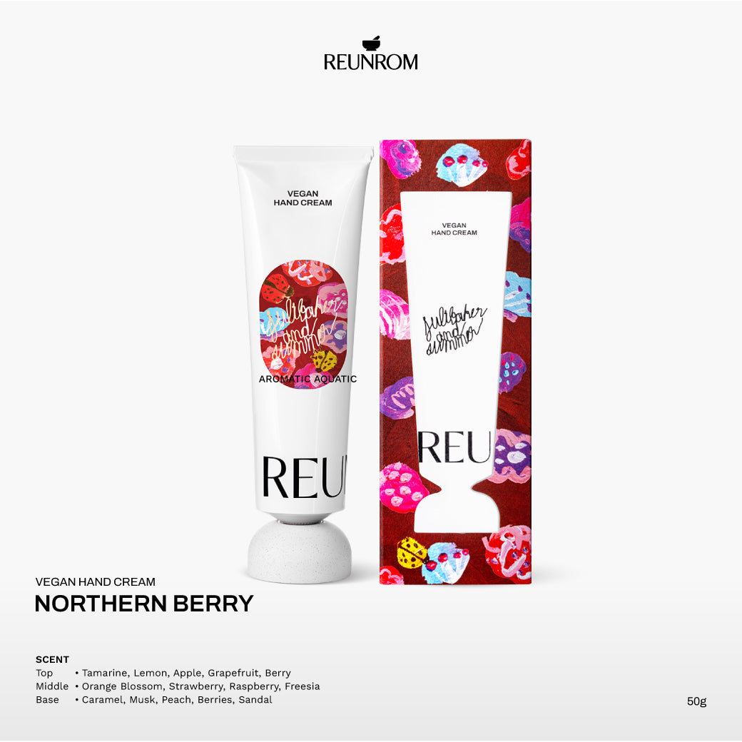 Reunrom Vegan Hand & Nail Cream 50g. (Northern Berry)
