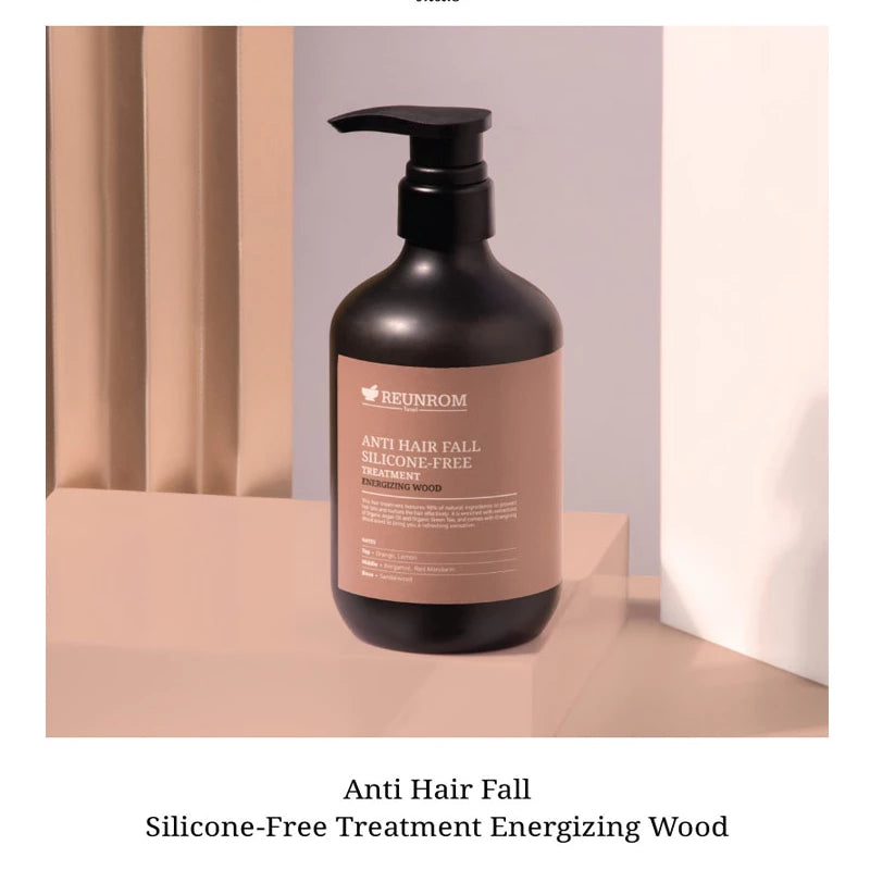 Reunrom Anti Hair Fall Silicone-Free Treatment 500ml Energizing Wood